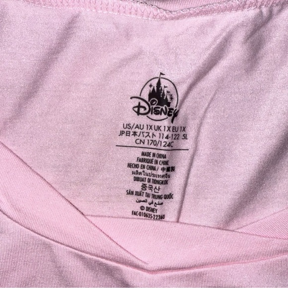 DISNEY PARK Sleeveless Fantasyland Castle Graphic Tee - Pink Plus 1X - Picture 11 of 11